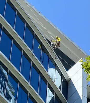 High-level pressure washing